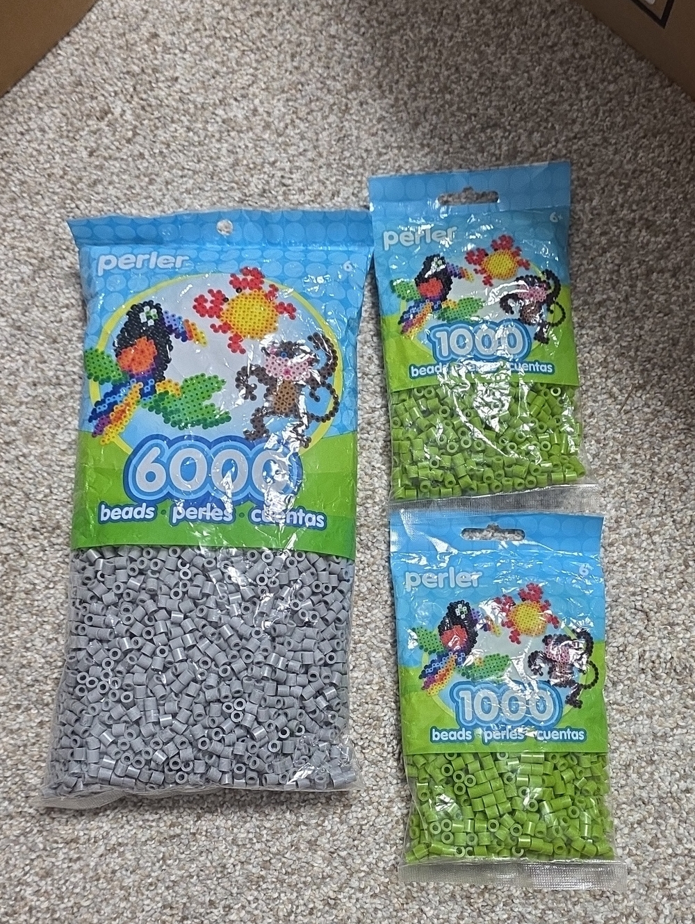 Perler Fuse Beads Kit - Green and Gray Bead Packs